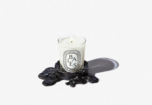 Small black bronze candle holder - For classic candles