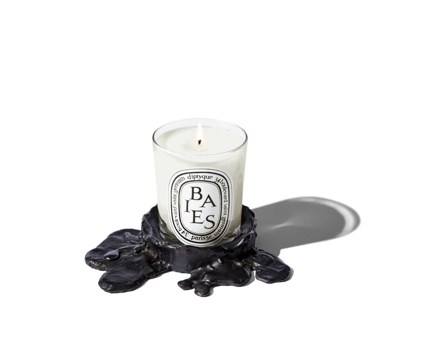 Small black bronze candle holder - For classic candles