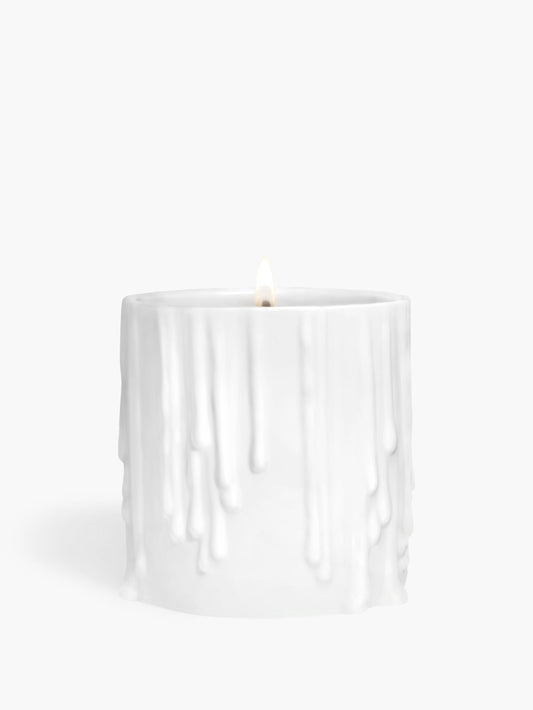 White Melted Wax candle holder - For classic candles