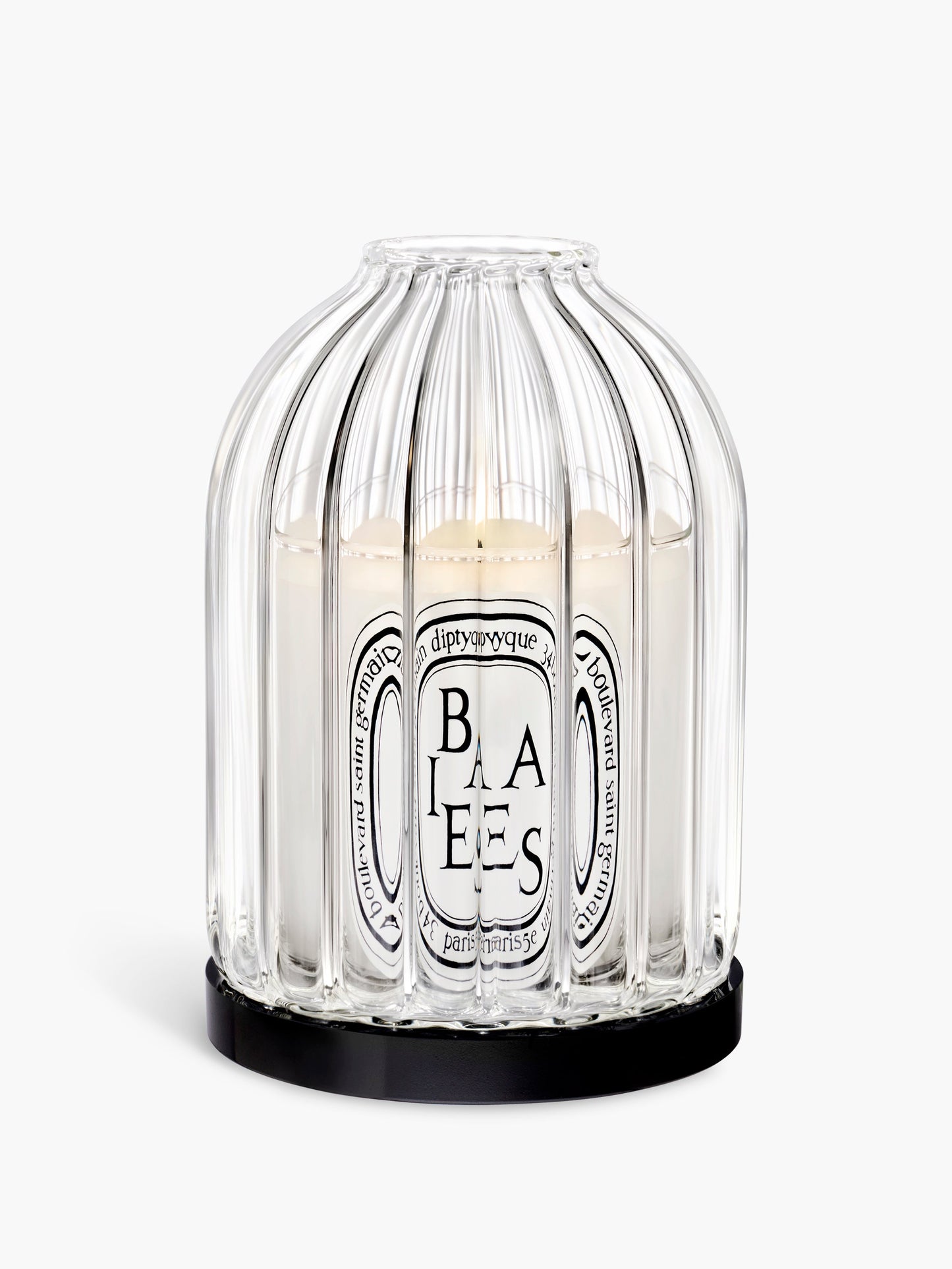 Ribbed Candle Holder with Oval Tray - For classic candles