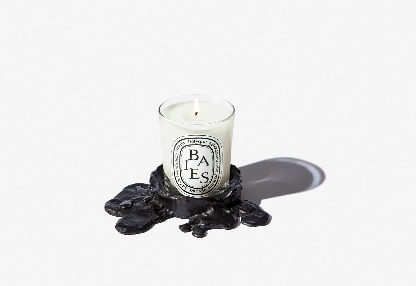 Small black bronze candle holder - For classic candles