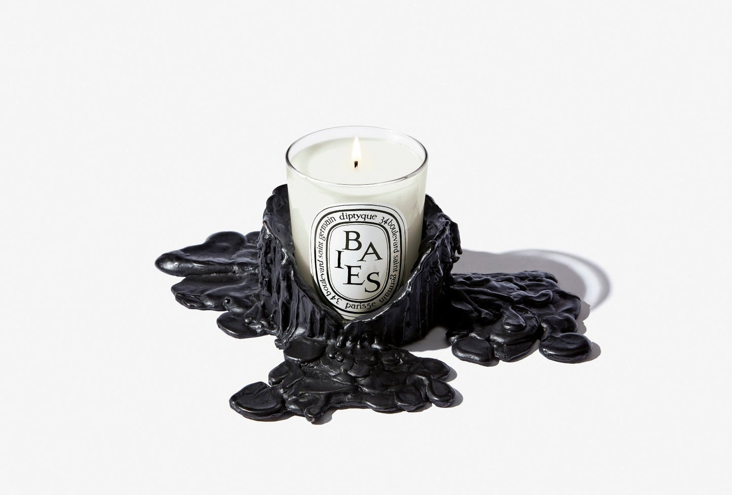 Medium black bronze candle holder - For classic candles