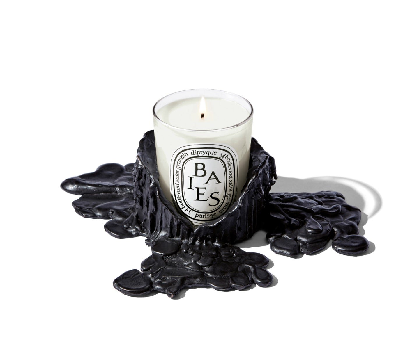 Medium black bronze candle holder - For classic candles