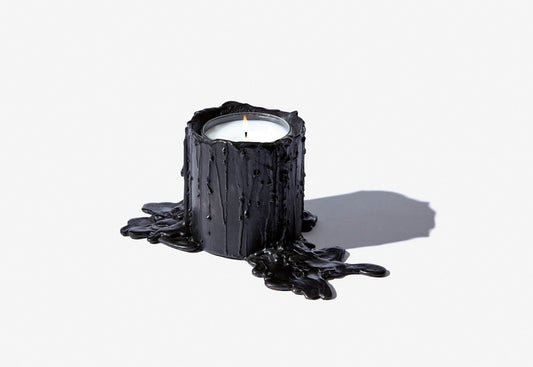 Large black bronze candle holder - For classic candles
