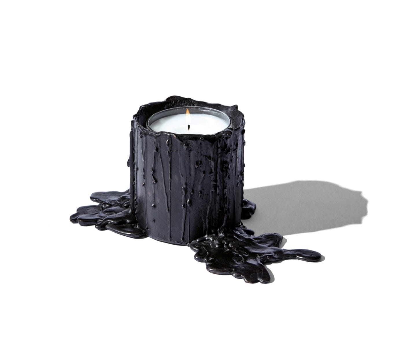 Large black bronze candle holder - For classic candles
