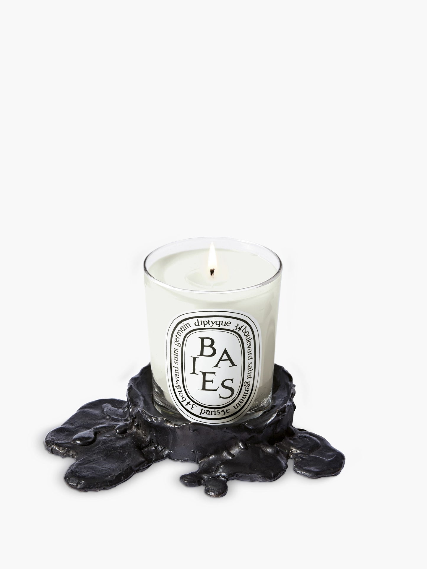 Small black bronze candle holder - For classic candles