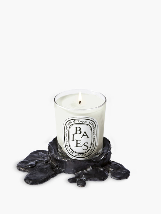 Small black bronze candle holder - For classic candles